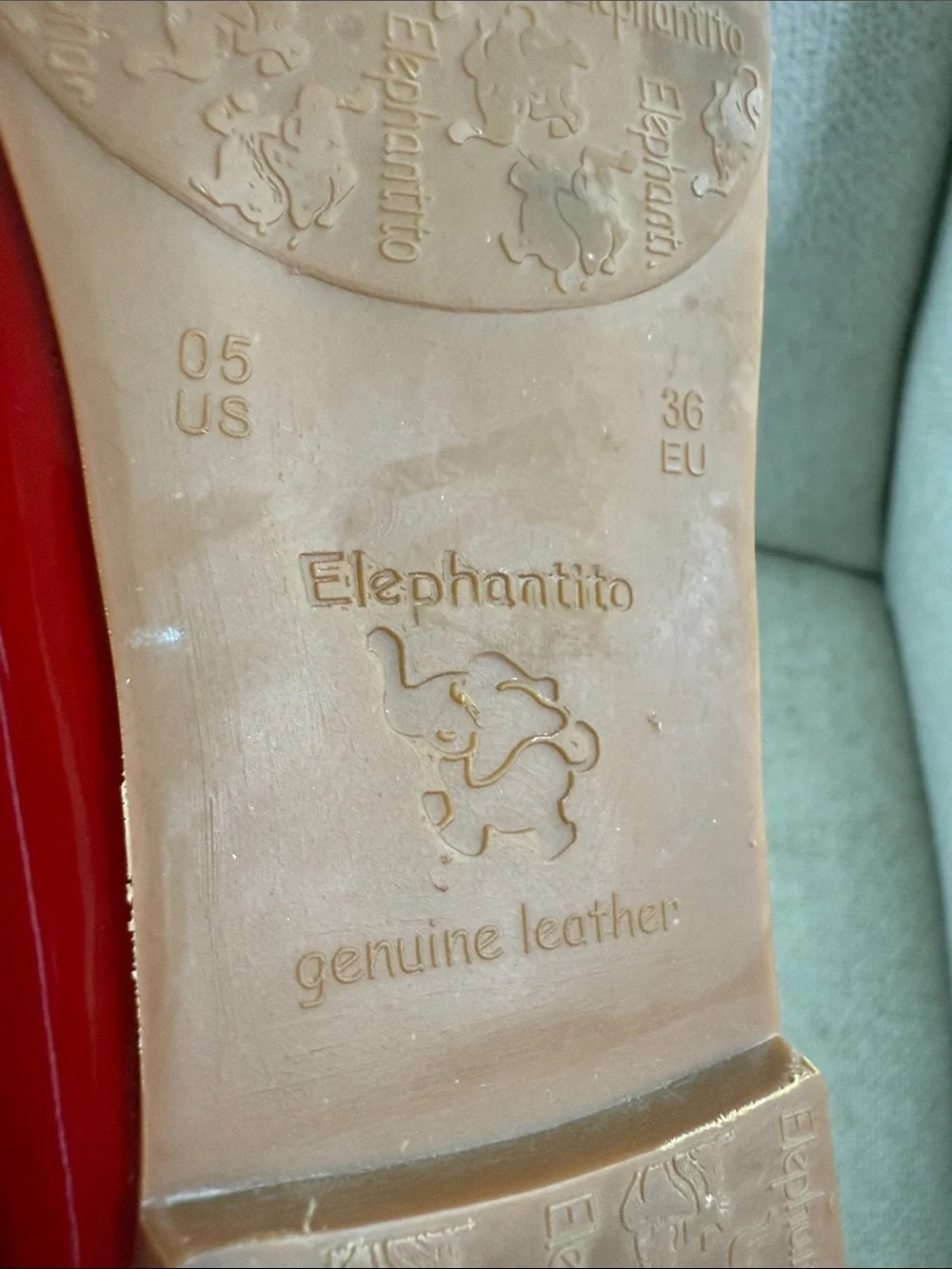 Elephantito Red Heart-Trim Patent Leather Ballet Flats Big girl size 5